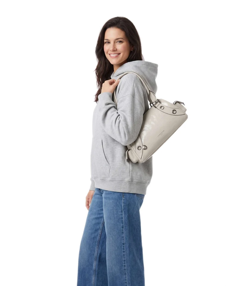 Liebeskind Nika Lack Distressed M Sac porté épaule milk