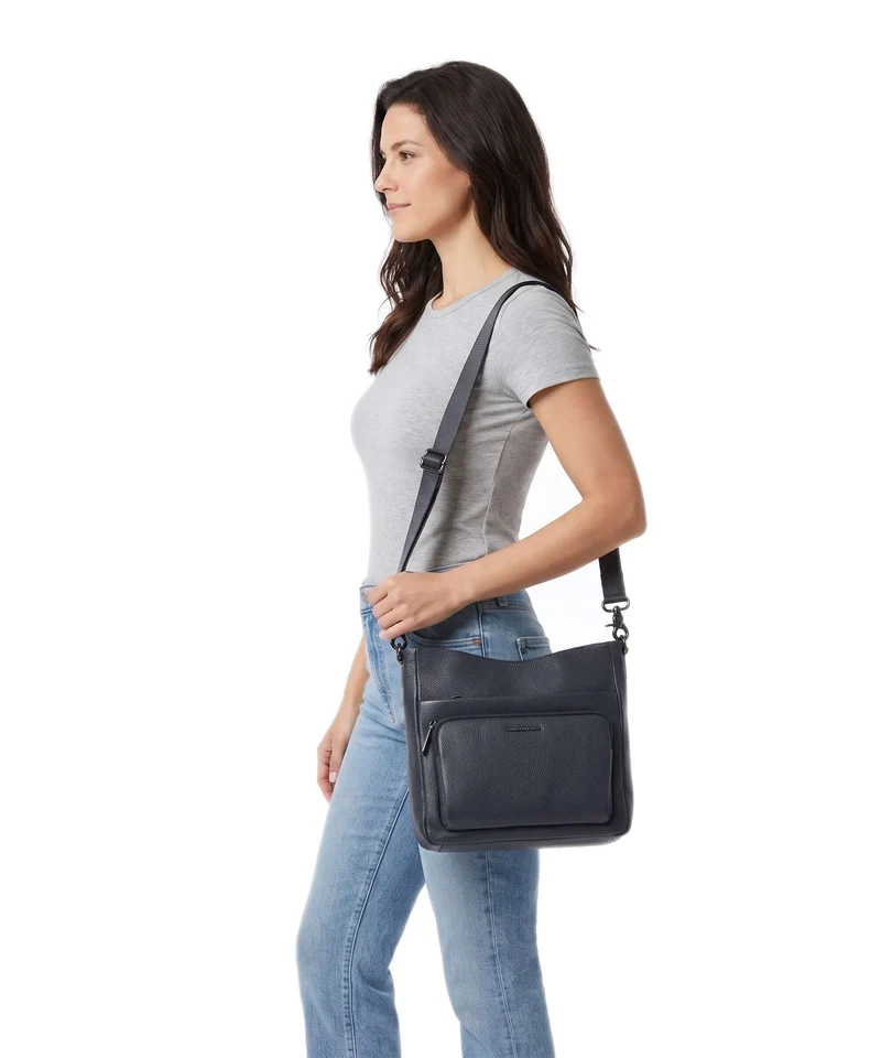Mandarina Duck Mellow Leather Sac bandoulière dress blue