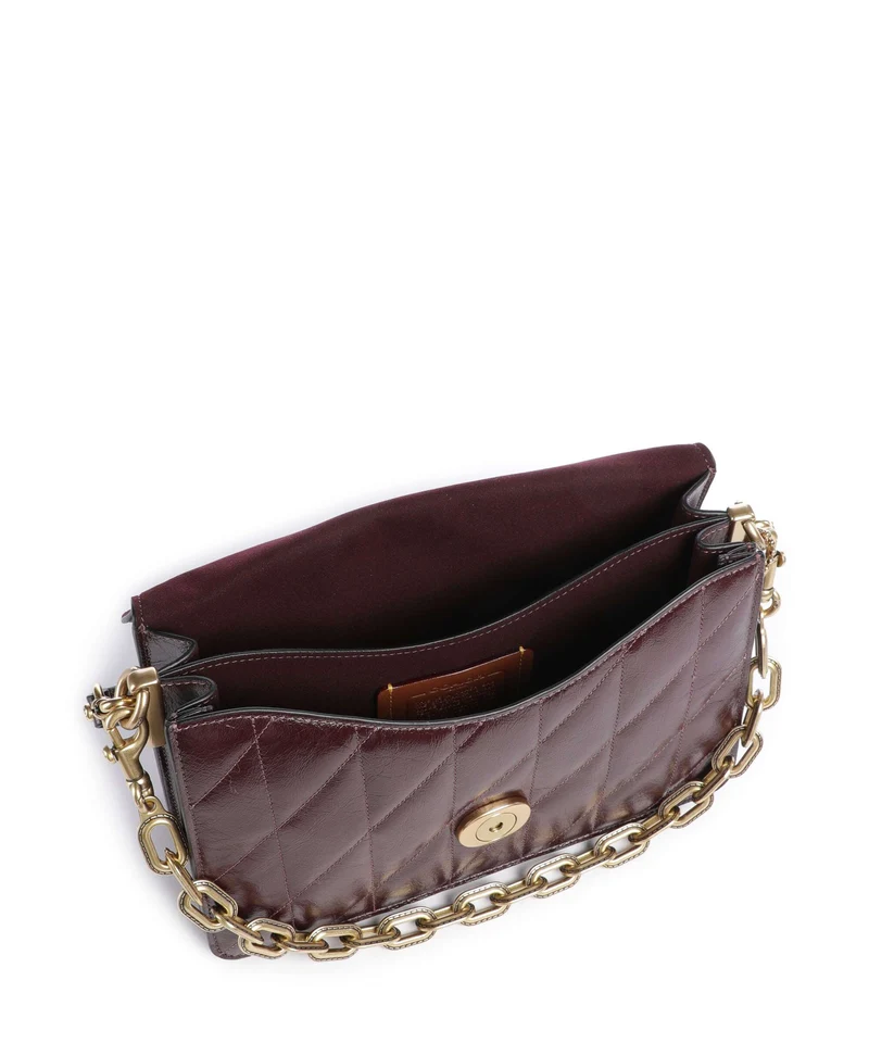 Coach Tabby Quilted Glazed Sac porté épaule black currant