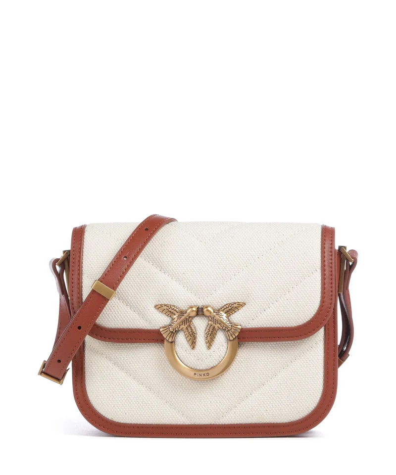 Pinko Love Box Mini Sac bandoulière beige/marrone/antique gold