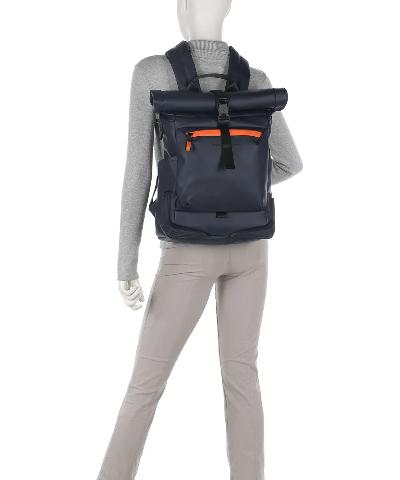 Piquadro Corner 2.0 Sac à dos roll-top blue