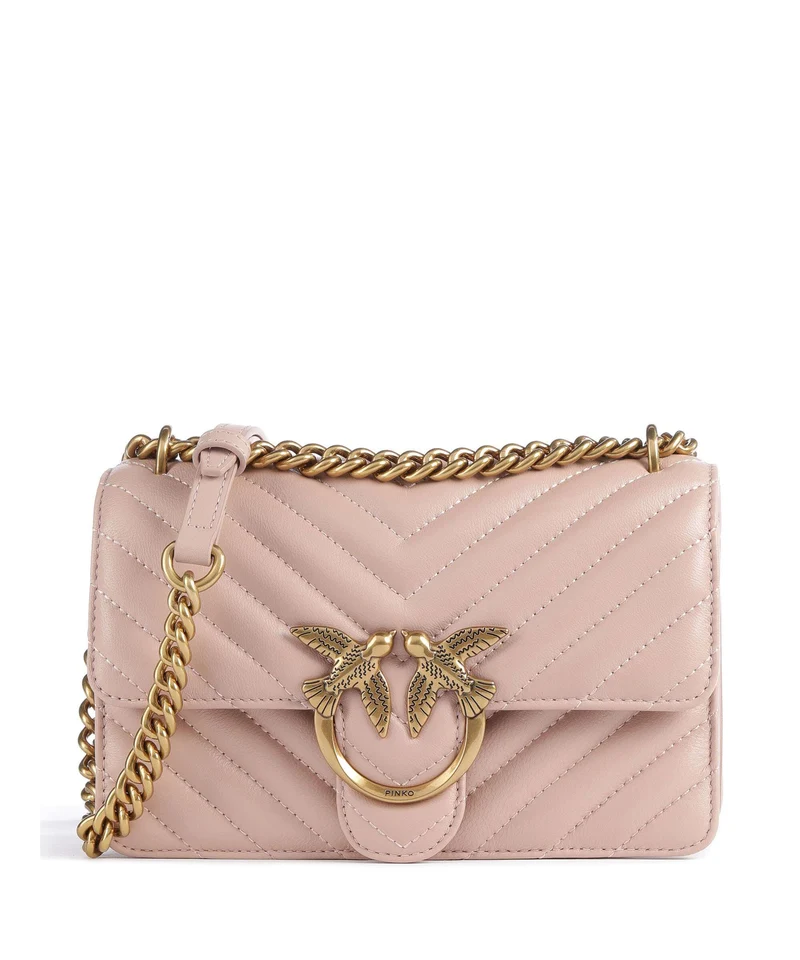 Pinko Love One Mini Sac porté épaule cipria/antique gold