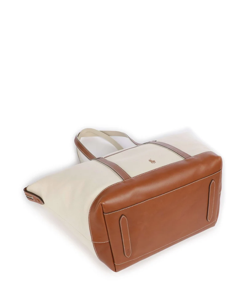 Polo Ralph Lauren Canvas Large Cabas ecru/cuoio