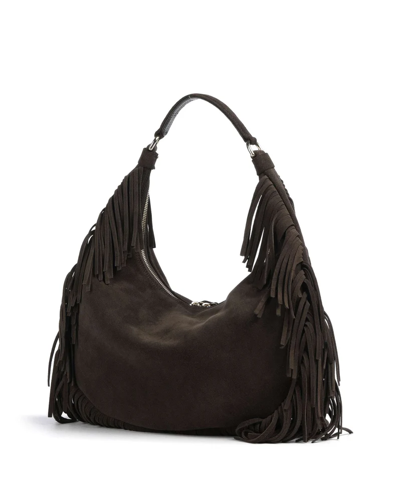Abro Suede Nana Fringes Sac fourre-tout dark brown