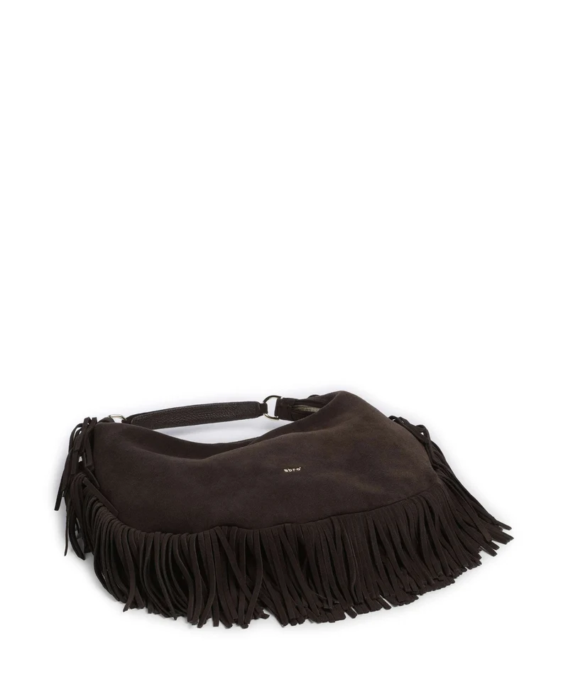 Abro Suede Nana Fringes Sac fourre-tout dark brown