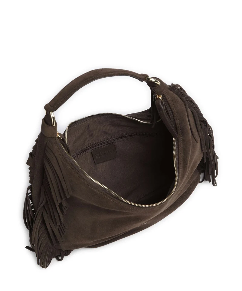 Abro Suede Nana Fringes Sac fourre-tout dark brown