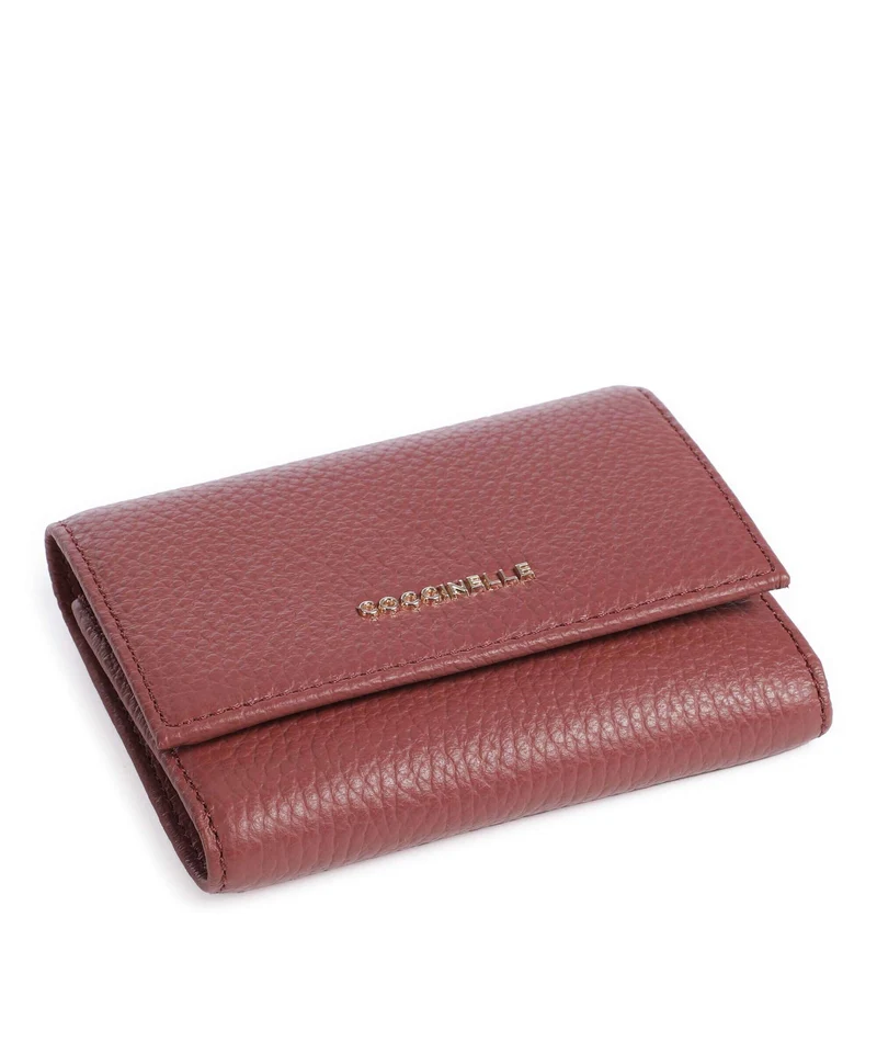 Coccinelle Metallic Soft Portefeuille brandy