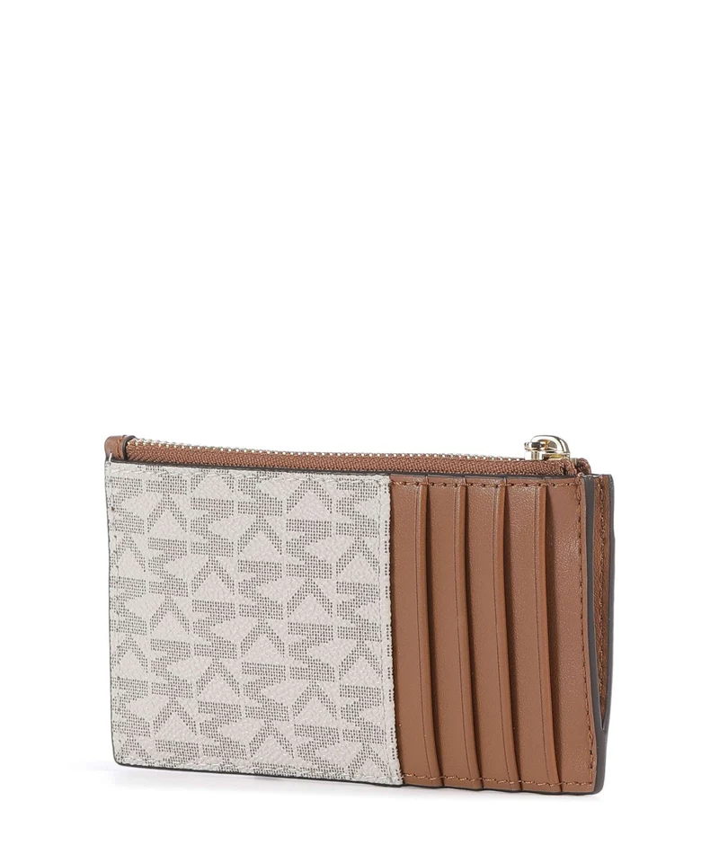 Michael Kors Jet Set Étui à cartes crédit vanilla/acorn