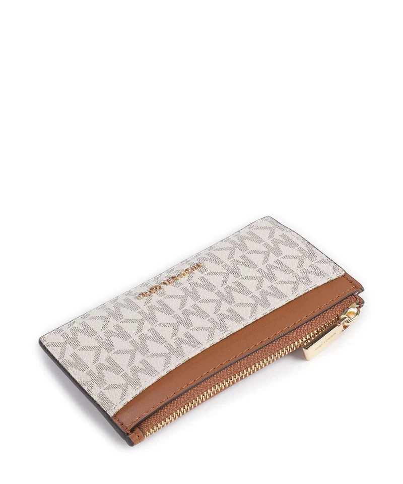 Michael Kors Jet Set Étui à cartes crédit vanilla/acorn