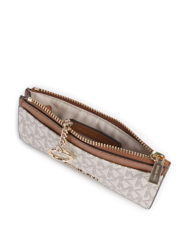 Michael Kors Jet Set Étui à cartes crédit vanilla/acorn