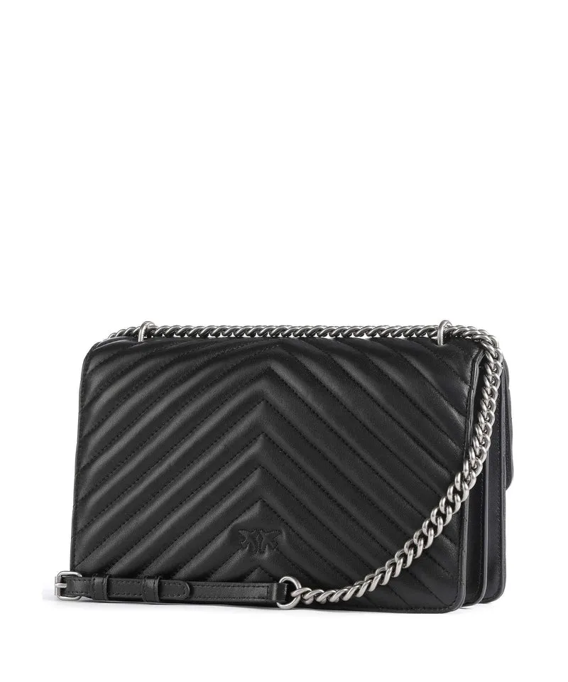 Pinko Love One Classic Sac porté épaule nero/old silver