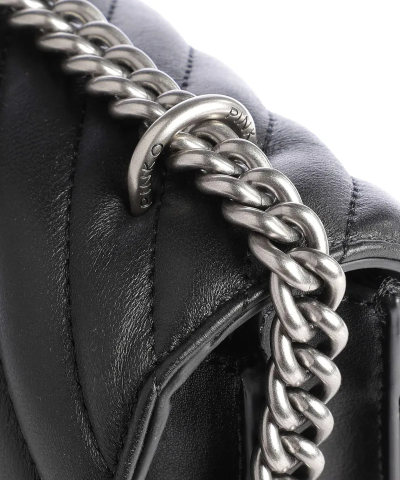 Pinko Love One Classic Sac porté épaule nero/old silver