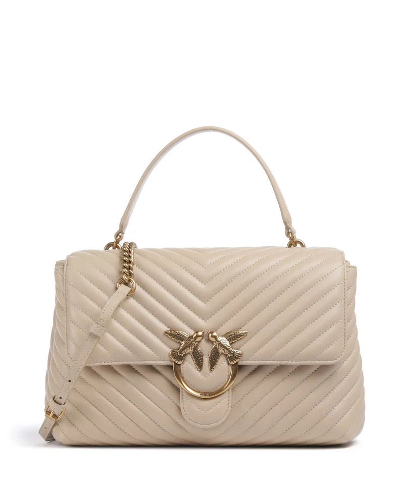 Pinko Love Lady Puff Big Sac à main beige/grigio fumo/antique gold