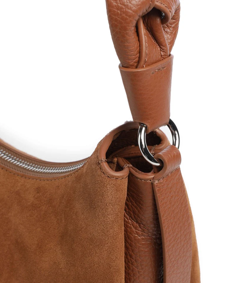 Coccinelle Boheme Suede Sac porté épaule cognac