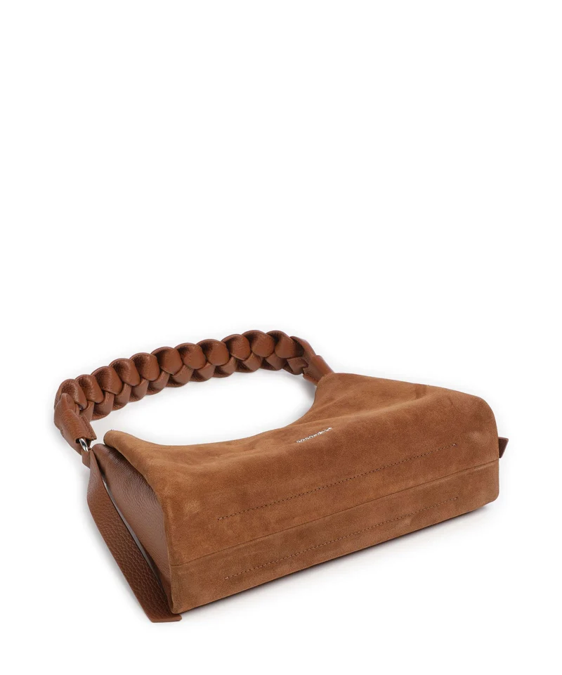 Coccinelle Boheme Suede Sac porté épaule cognac
