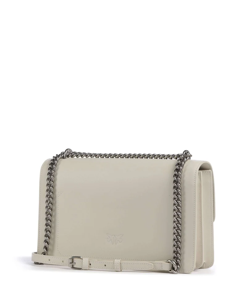 Pinko Love One Classic Sac porté épaule bianco seta/old silver