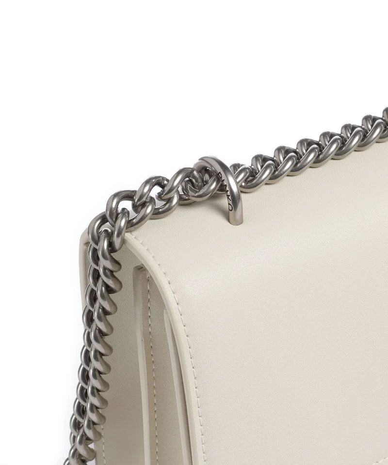 Pinko Love One Classic Sac porté épaule bianco seta/old silver