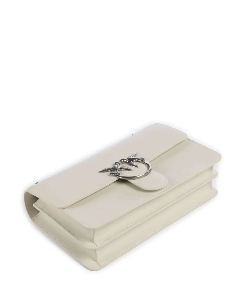 Pinko Love One Classic Sac porté épaule bianco seta/old silver