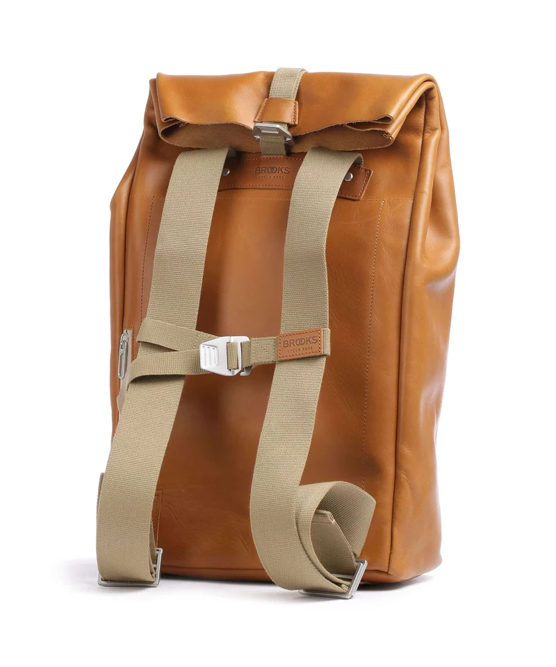 Brooks England Pickwick Leather Large Sac à dos roll-top cognac