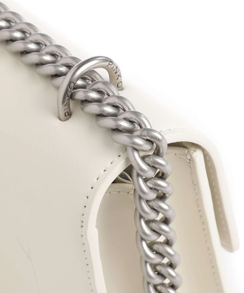Pinko Love One Mini Sac porté épaule bianco seta/old silver