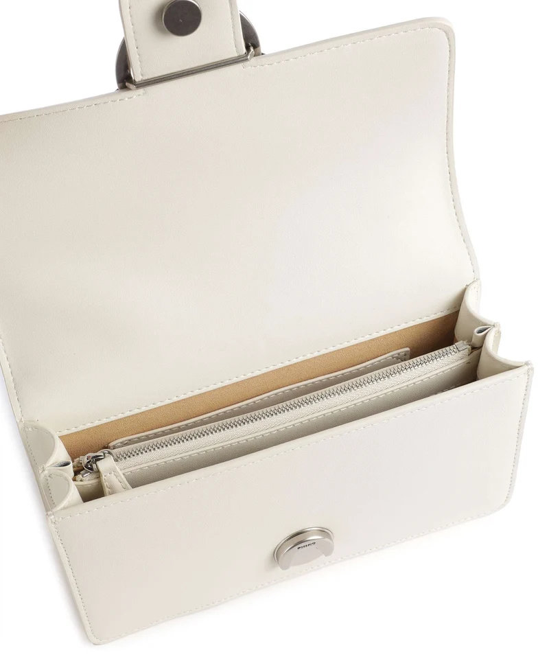 Pinko Love One Mini Sac porté épaule bianco seta/old silver