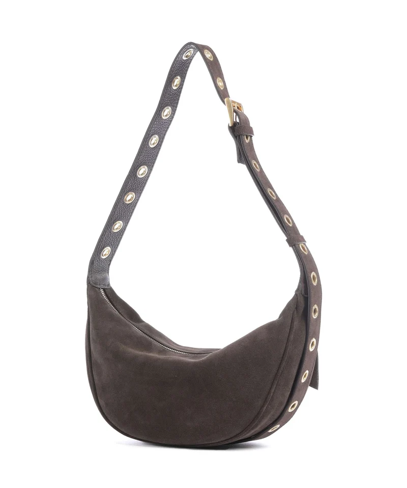 Abro Suede By My Side Small Sac porté épaule dark brown