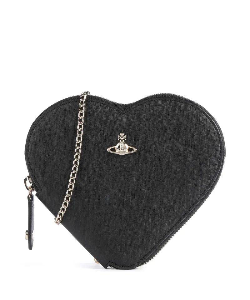 Vivienne Westwood Heart Saffiano Biogreen Sac bandoulière black