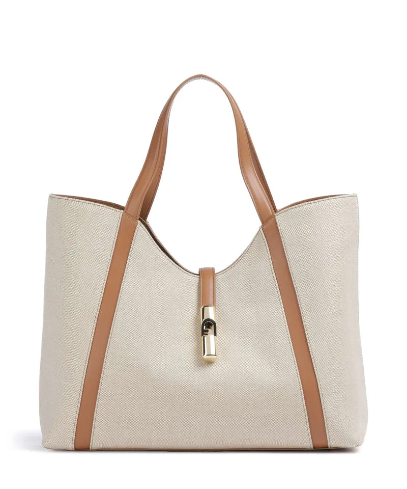 Furla Goccia XL Cabas naturale/brandy