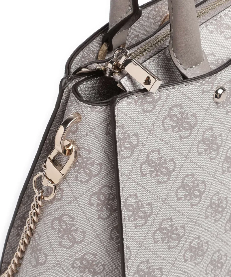 Guess Zamira Sac à main dark taupe logo