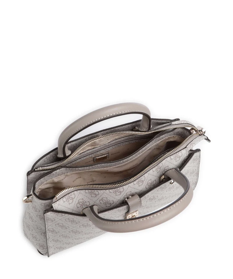 Guess Zamira Sac à main dark taupe logo
