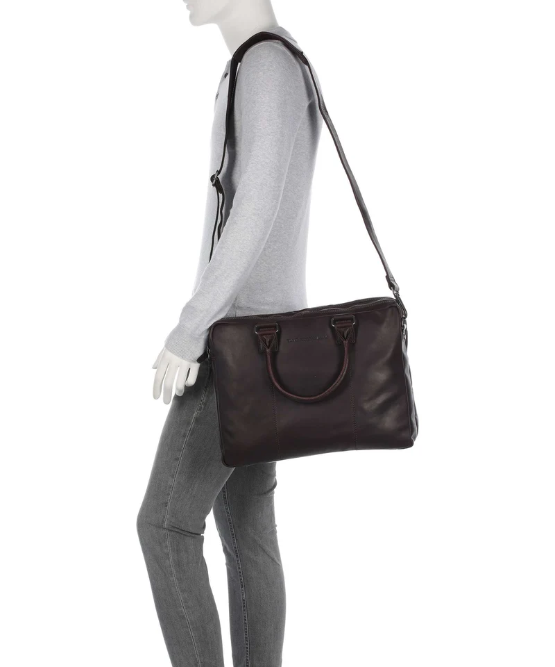 The Chesterfield Brand Wax Pull Up Cow Fabian Porte-document brown