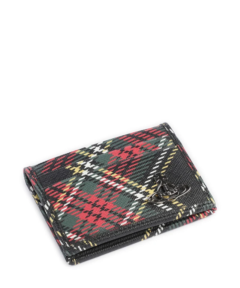 Vivienne Westwood Saffiano Printed Étui à cartes crédit chelsea tartan