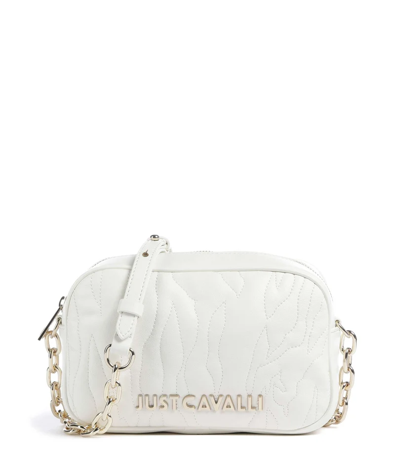 Just Cavalli Quilted Zebra Sac bandoulière white