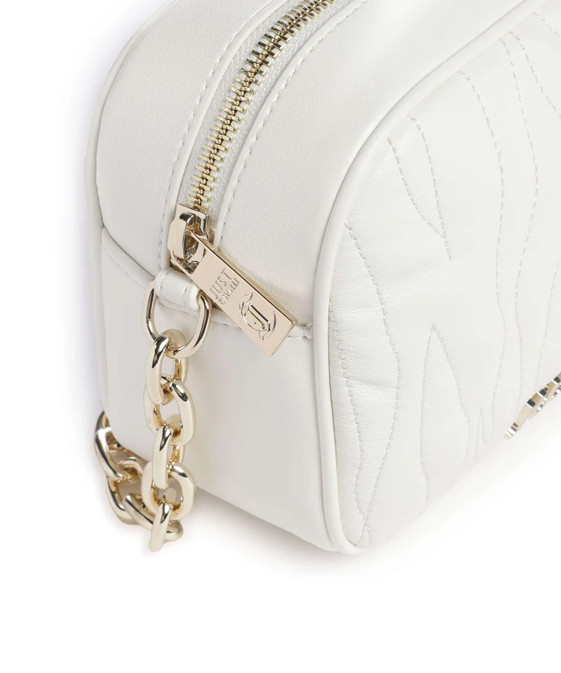 Just Cavalli Quilted Zebra Sac bandoulière white