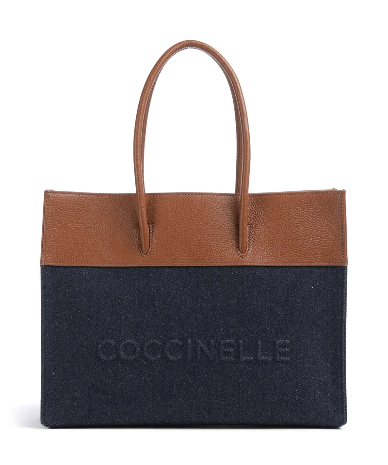 Coccinelle Myrtha Denim Cabas blue/cognac