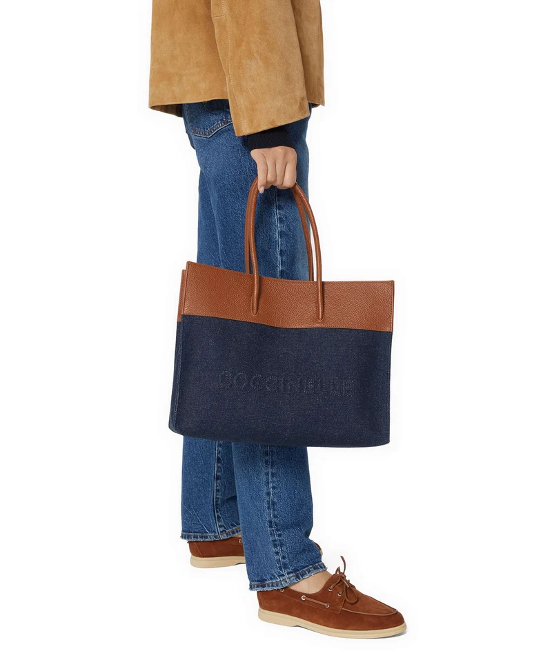 Coccinelle Myrtha Denim Cabas blue/cognac
