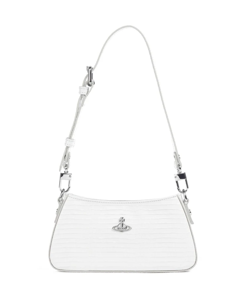 Vivienne Westwood Tasha Embossed Croc Mini Sac porté épaule white