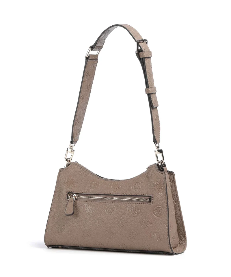 Guess Cresidia Sac porté épaule dark taupe logo