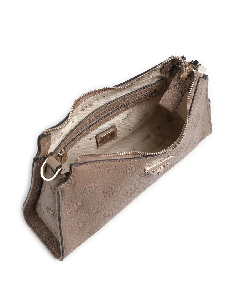 Guess Cresidia Sac porté épaule dark taupe logo