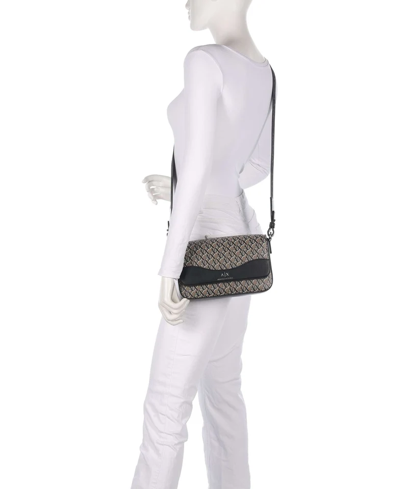 Armani Exchange Wave Monogram Sac bandoulière brown bass/black