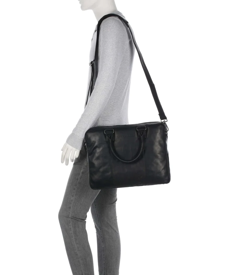 The Chesterfield Brand Wax Pull Up Cow Fabian Porte-document black