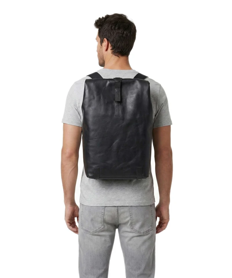 Brooks England Pickwick Leather Large Sac à dos roll-top black