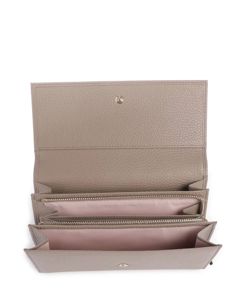 Coccinelle Metallic Soft Portefeuille warm taupe