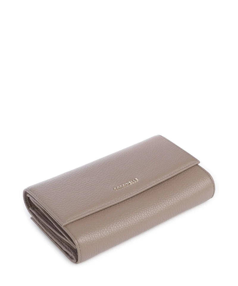 Coccinelle Metallic Soft Portefeuille warm taupe