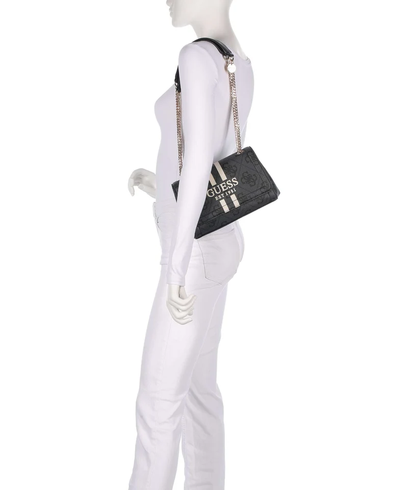 Guess Noelle 4G Logo Sac porté épaule coal logo