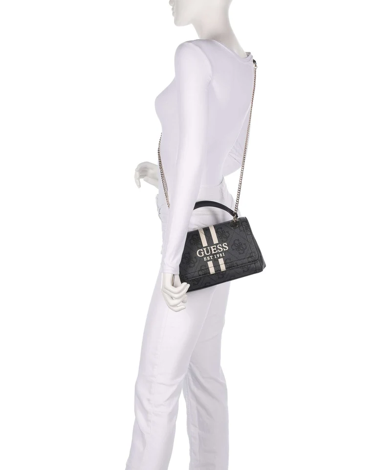 Guess Noelle 4G Logo Sac porté épaule coal logo