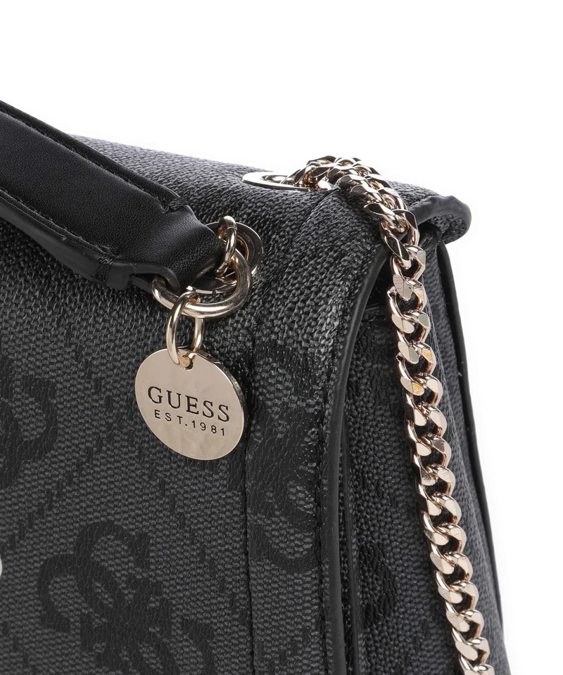 Guess Noelle 4G Logo Sac porté épaule coal logo