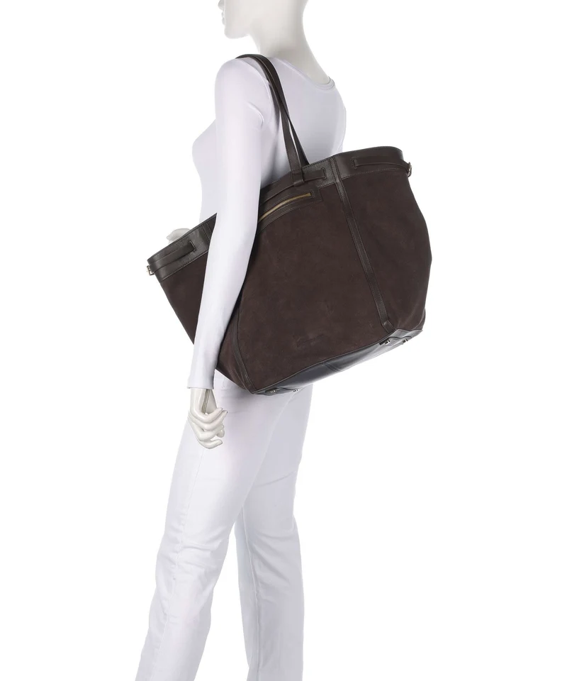 Les Visionnaires Felicia Cozy Cabas chocolate brown