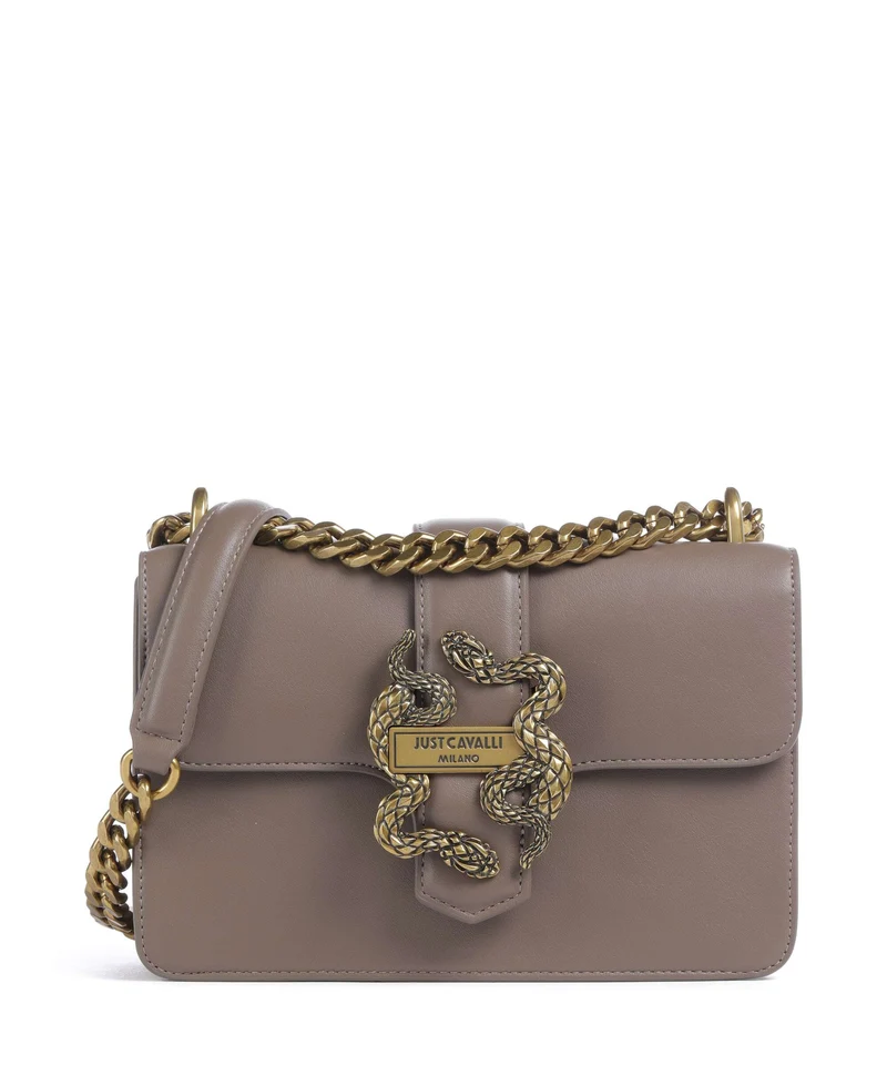 Just Cavalli Iconic Snakes Sac porté épaule taupe
