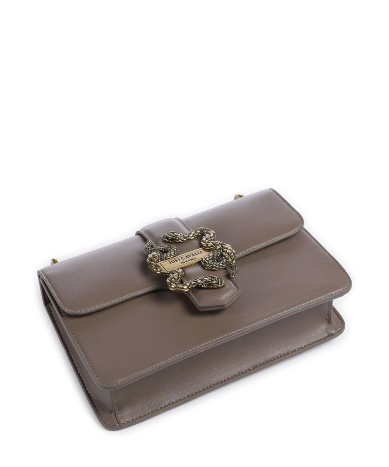 Just Cavalli Iconic Snakes Sac porté épaule taupe